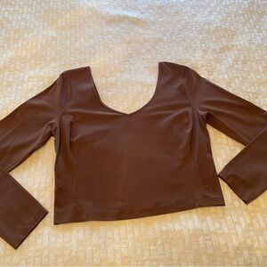 NWOT Lululemon Align Long Sleeve Cropped Shirt Sz 12 Brown